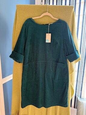 Boden Corduroy Dress with exposed zipper - Size 14 - NWT